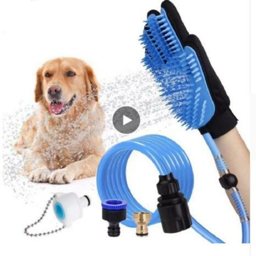 Professional Pet Shower Sprayer with Massage Gloves – Bath and Grooming Tool